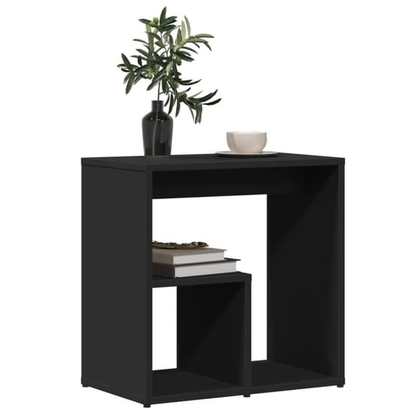 vidaXL sidebord 50x30x50 cm konstrueret træ sort