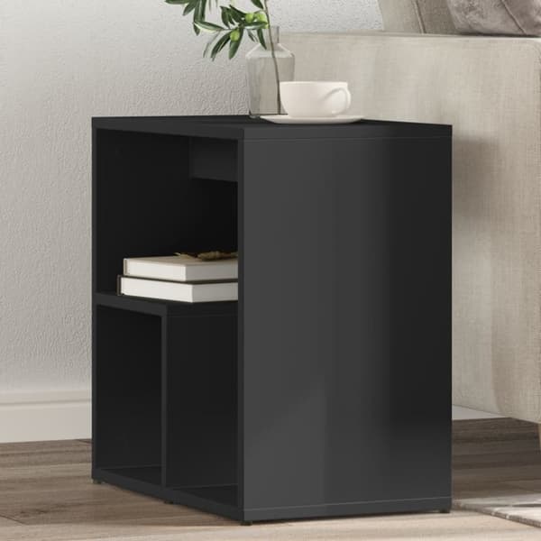 vidaXL sidebord 50x30x50 cm konstrueret træ sort