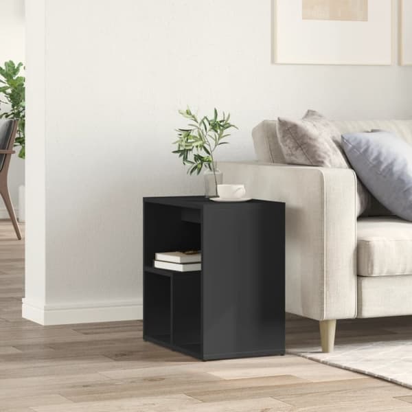 vidaXL sidebord 50x30x50 cm konstrueret træ sort