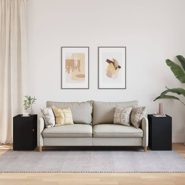 vidaXL Sivupöydät 2 kpl musta 50x30x50 cm tekninen puu