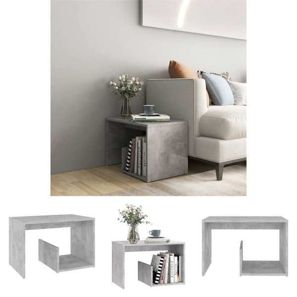The Living Store sidebord 59x36x38 cm konstrueret træ betongrå -  Sideborde