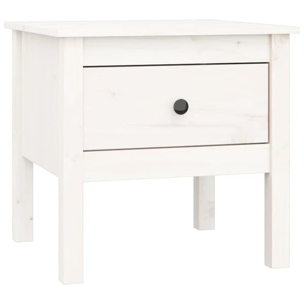 The Living Store sideborde 2 stk. 50x50x49 cm massivt fyrretræ hvid - Sideborde