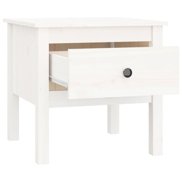 The Living Store sideborde 2 stk. 50x50x49 cm massivt fyrretræ hvid - Sideborde