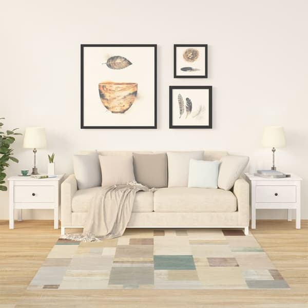 The Living Store sideborde 2 stk. 50x50x49 cm massivt fyrretræ hvid - Sideborde