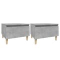 Miniatyrbillede 3 af 11: The Living Store sideborde 2 stk. 50x46x35 cm konstrueret træ betongrå -  Sideborde