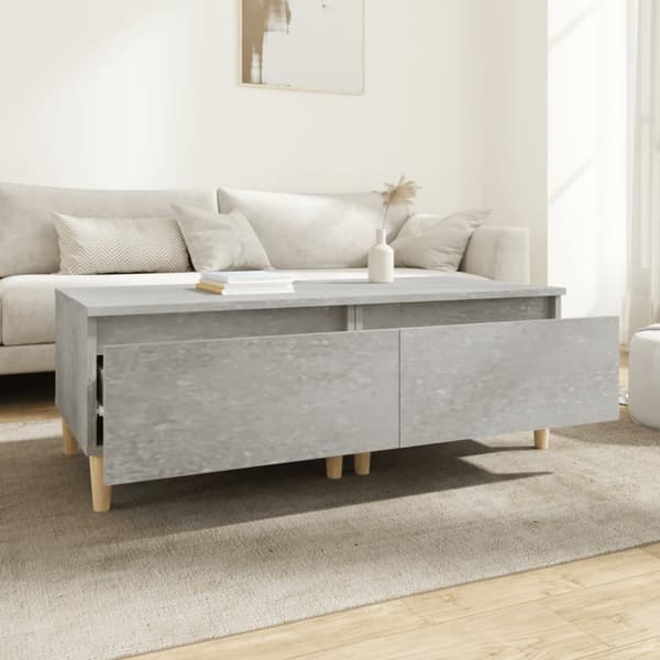 The Living Store sideborde 2 stk. 50x46x35 cm konstrueret træ betongrå -  Sideborde