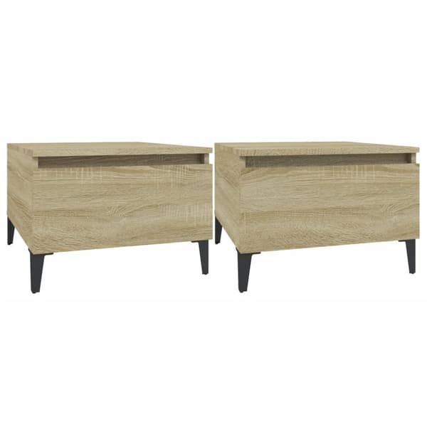 The Living Store sideborde 2 stk. 50x46x35 cm konstrueret træ sonoma-eg -  Sideborde