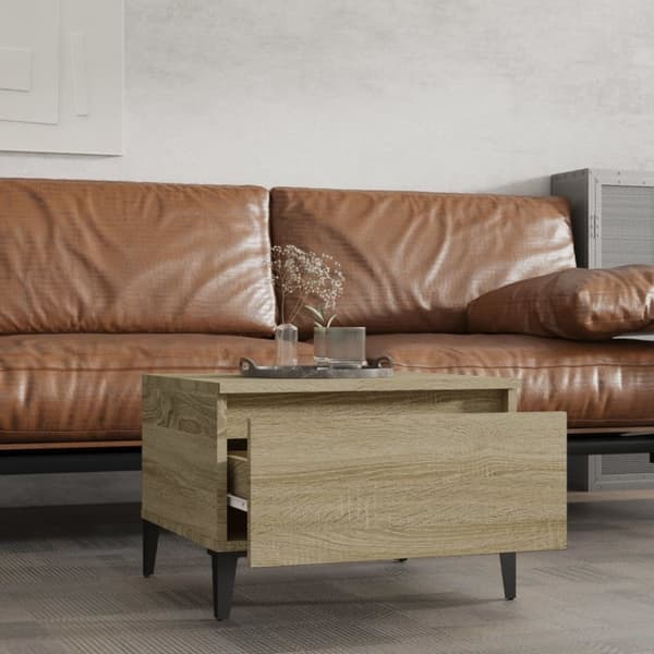 The Living Store sideborde 2 stk. 50x46x35 cm konstrueret træ sonoma-eg -  Sideborde