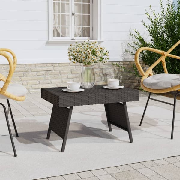 The Living Store foldbart sidebord 60x40x38 cm polyrattan sort - Sideborde