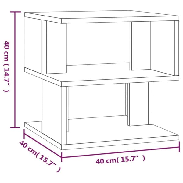 The Living Store Soffbord rökfärgad ek 40x40x40 cm konstruerat trä - Avlastningsbord