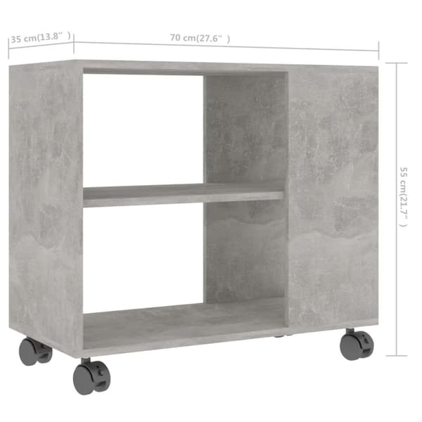 The Living Store sidebord 70x35x55 cm konstrueret træ betongrå -  Sideborde
