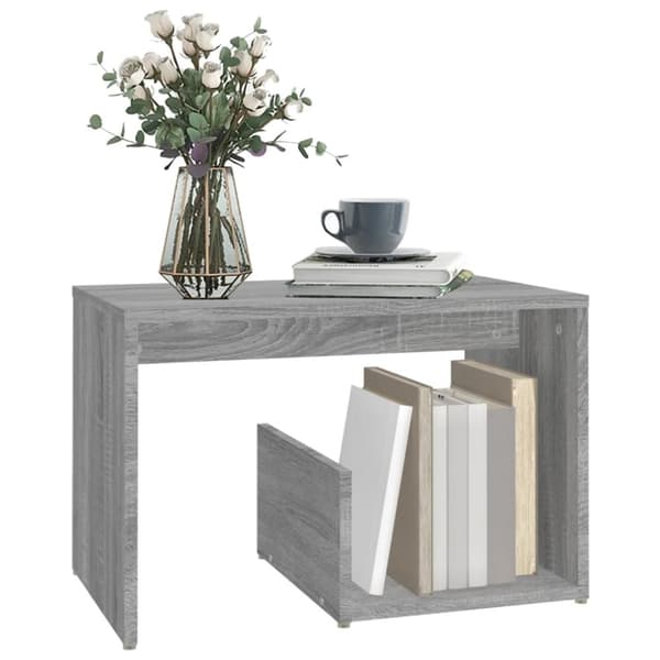 The Living Store Sidobord grå sonoma 59x36x38 cm konstruerat trä - Avlastningsbord