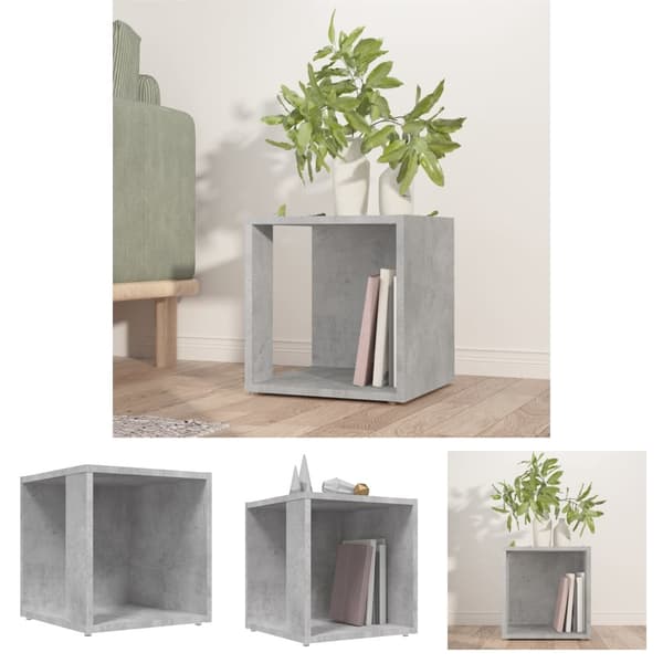The Living Store sidebord 33x33x34,5 cm spånplade betongrå - Sideborde