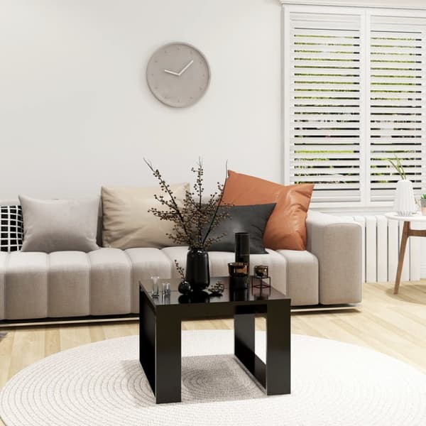 The Living Store sidebord 50x50x35 cm konstrueret træ sort -  Sideborde