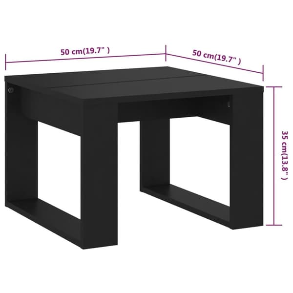 The Living Store sidebord 50x50x35 cm konstrueret træ sort -  Sideborde