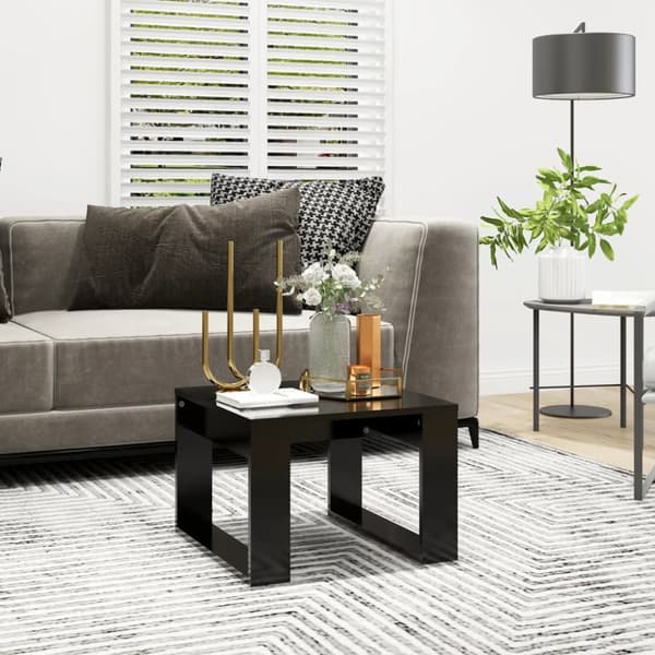The Living Store sidebord 50x50x35 cm konstrueret træ sort -  Sideborde