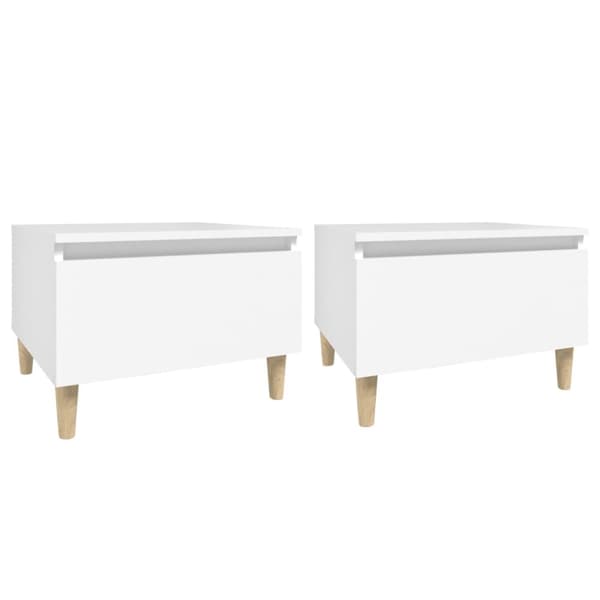 The Living Store Sidobord 2 st vit 50x46x35 cm konstruerat trä -  Avlastningsbord