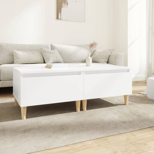 The Living Store Sidobord 2 st vit 50x46x35 cm konstruerat trä -  Avlastningsbord