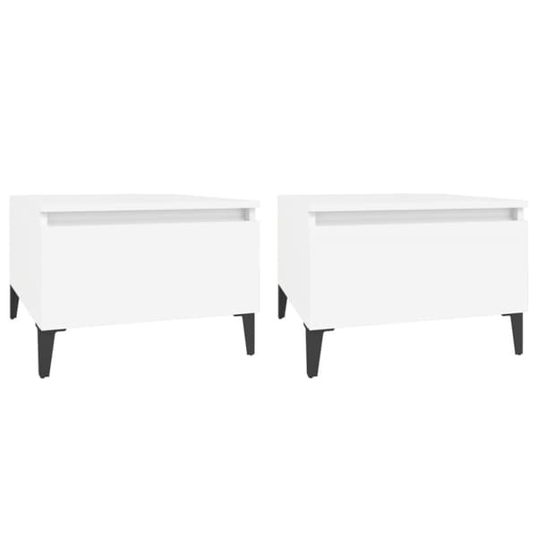 The Living Store sideborde 2 stk. 50x46x35 cm konstrueret træ hvid - Sideborde
