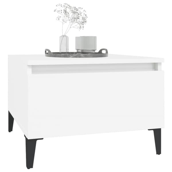 The Living Store sideborde 2 stk. 50x46x35 cm konstrueret træ hvid - Sideborde