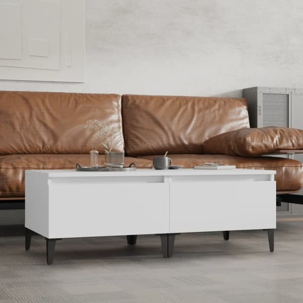 The Living Store sideborde 2 stk. 50x46x35 cm konstrueret træ hvid - Sideborde