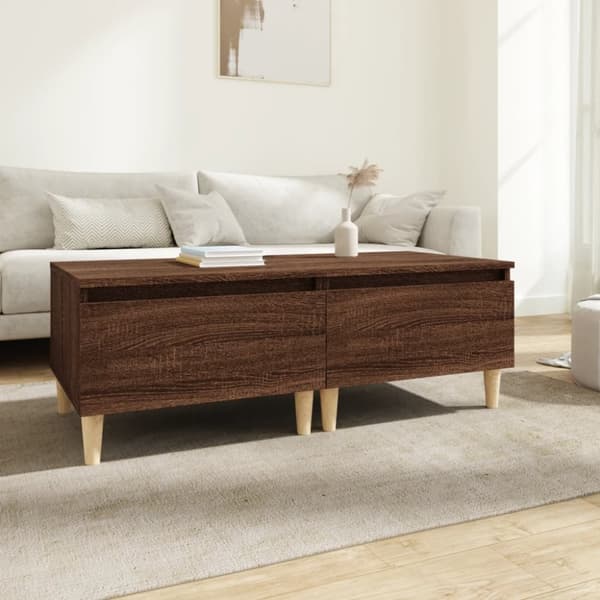 The Living Store sideborde 2 stk. 50x46x35 cm konstrueret træ brun egetræsfarve -  Sideborde