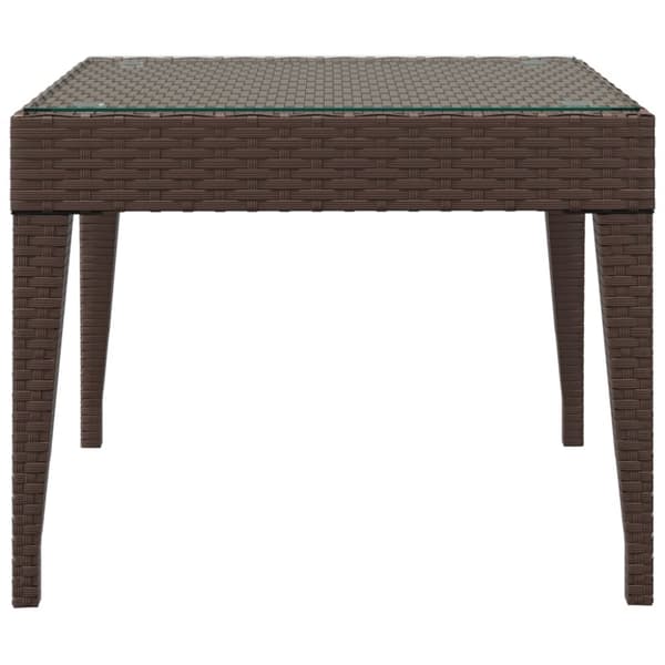 The Living Store sidebord 50x50x38 cm polyrattan og hærdet glas brun -  Sideborde