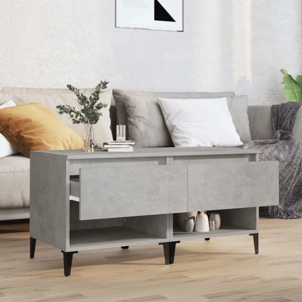 The Living Store sideborde 2 stk. 50x46x50 cm konstrueret træ betongrå - Sideborde