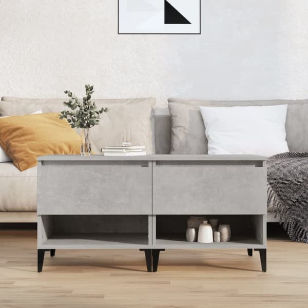 The Living Store sideborde 2 stk. 50x46x50 cm konstrueret træ betongrå - Sideborde