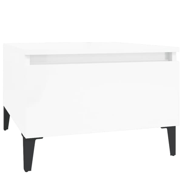 The Living Store sidebord 50x46x35 cm konstrueret træ hvid højglans - Sideborde