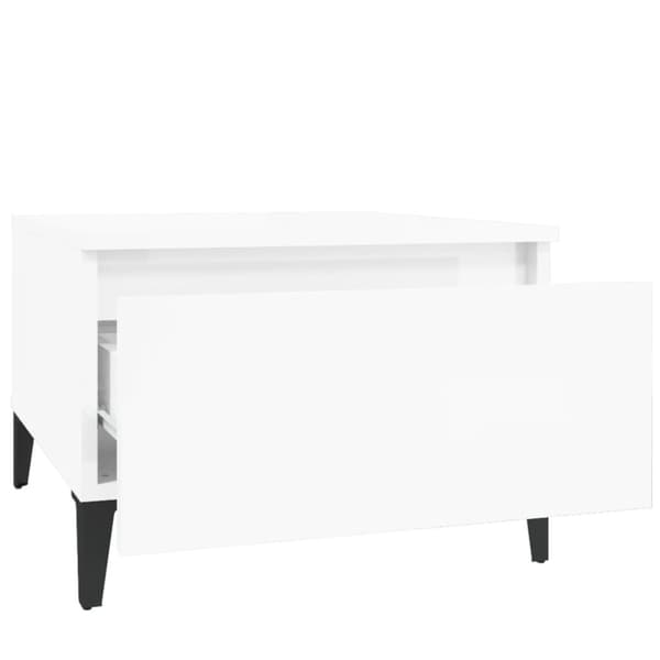The Living Store sidebord 50x46x35 cm konstrueret træ hvid højglans - Sideborde