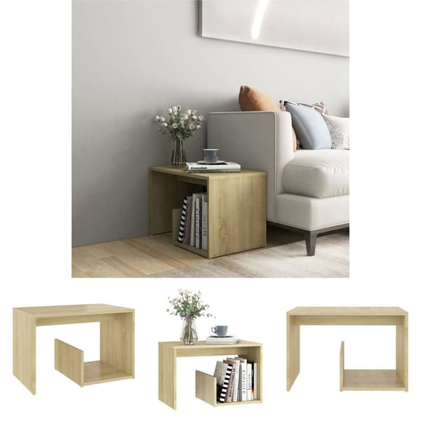 The Living Store sidebord 59x36x38 cm konstrueret træ sonoma-eg - Sideborde