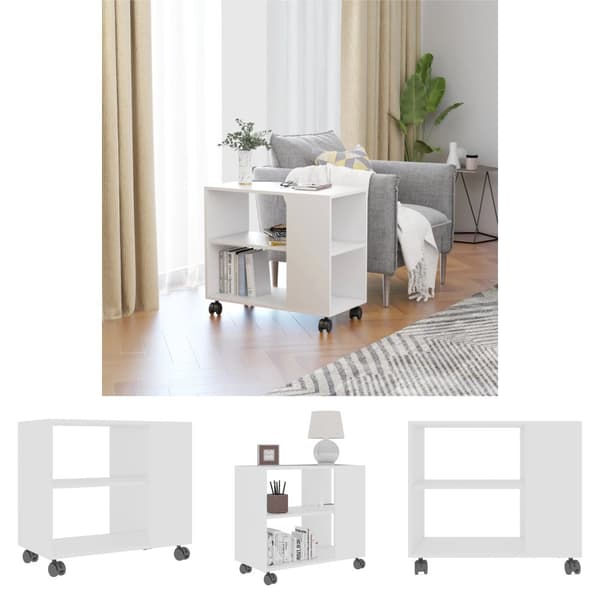 The Living Store sidebord 70x35x55 cm konstrueret træ hvid -  Sideborde