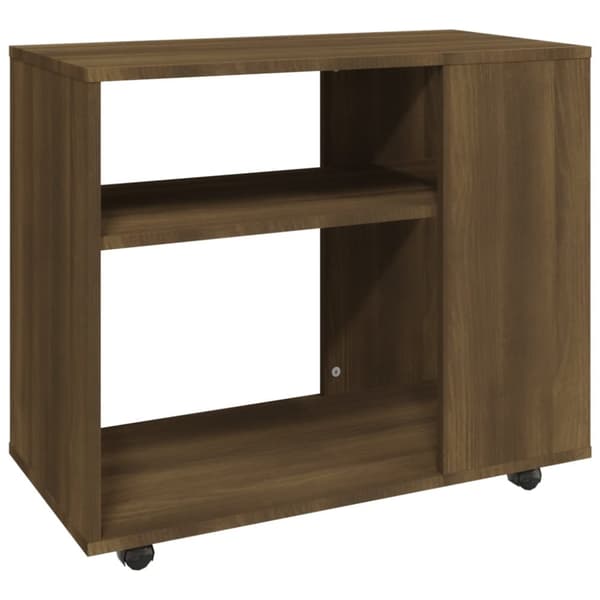 The Living Store Sidobord brun ek 70x35x55 cm konstruerat trä - Avlastningsbord