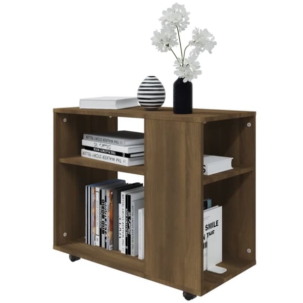 The Living Store Sidobord brun ek 70x35x55 cm konstruerat trä - Avlastningsbord