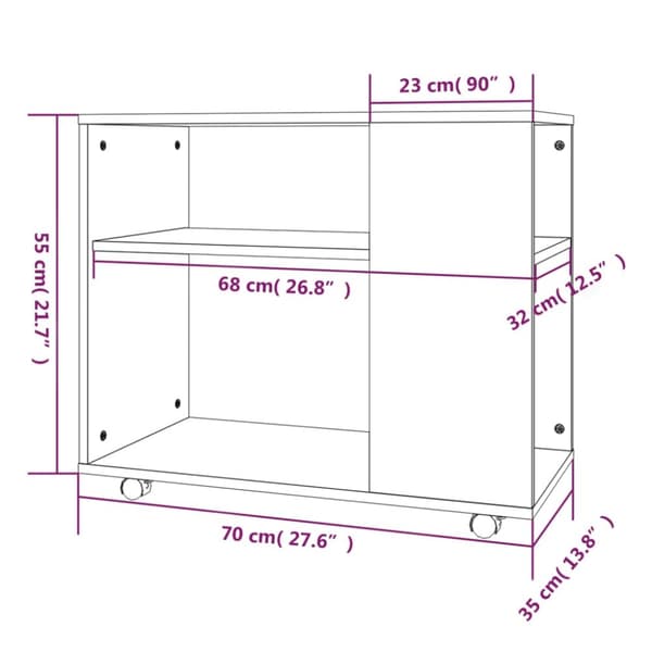 The Living Store Sidobord brun ek 70x35x55 cm konstruerat trä - Avlastningsbord