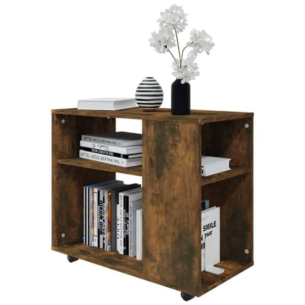 The Living Store Sivupöytä savutammi 70x35x55 cm tekninen puu -  Apupöydät