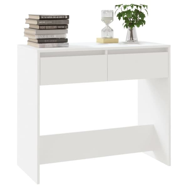 The Living Store Konsolbord vit 89x41x76,5 cm konstruerat trä - Avlastningsbord