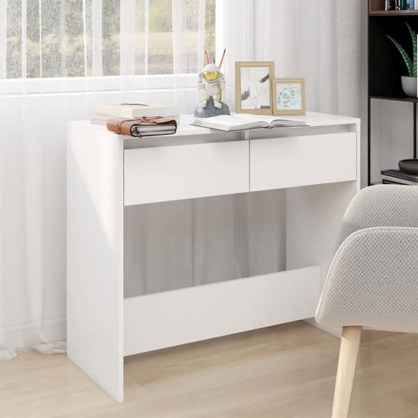 The Living Store Konsolbord vit 89x41x76,5 cm konstruerat trä - Avlastningsbord