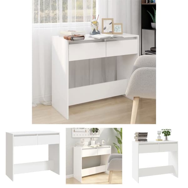 The Living Store Konsolbord vit 89x41x76,5 cm konstruerat trä -  Avlastningsbord