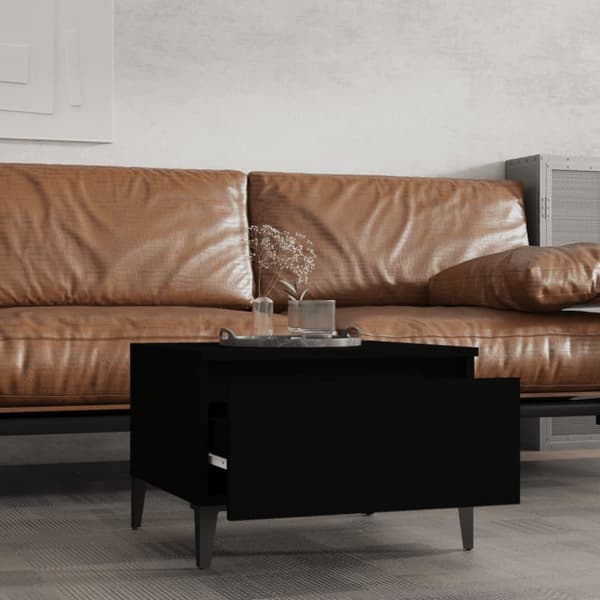 The Living Store sidebord 50x46x35 cm konstrueret træ sort -  Sideborde