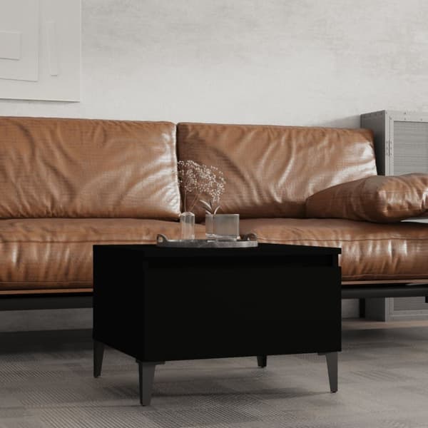 The Living Store sidebord 50x46x35 cm konstrueret træ sort -  Sideborde