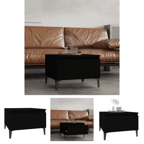 The Living Store sidebord 50x46x35 cm konstrueret træ sort -  Sideborde