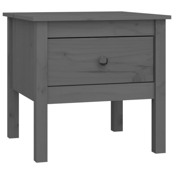 The Living Store Sivupöydät 2 kpl harmaa 50x50x49 cm täysi mänty -  Apupöydät