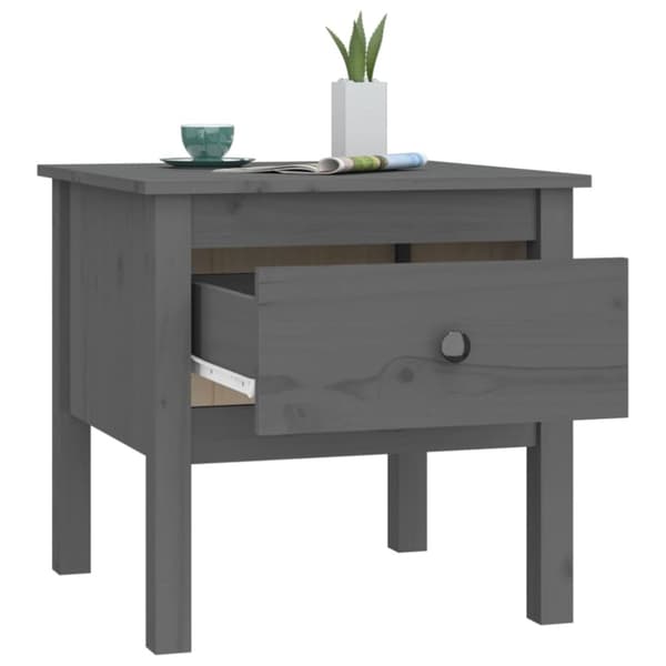 The Living Store Sivupöydät 2 kpl harmaa 50x50x49 cm täysi mänty -  Apupöydät