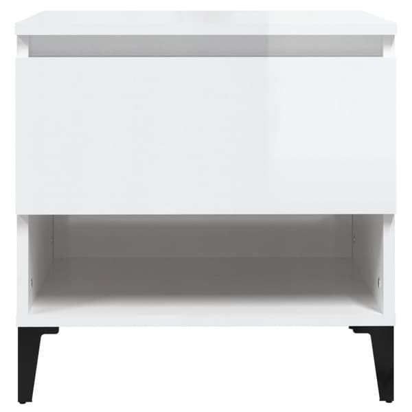 The Living Store sideborde 2 stk. 50x46x50 cm konstrueret træ hvid højglans - Sideborde