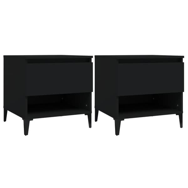 The Living Store sideborde 2 stk. 50x46x50 cm konstrueret træ sort -  Sideborde