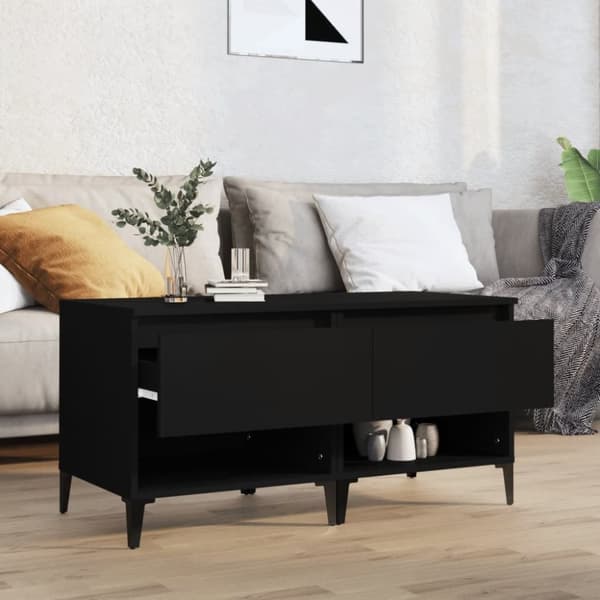 The Living Store sideborde 2 stk. 50x46x50 cm konstrueret træ sort -  Sideborde