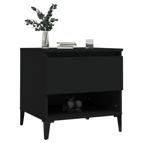 The Living Store sideborde 2 stk. 50x46x50 cm konstrueret træ sort -  Sideborde