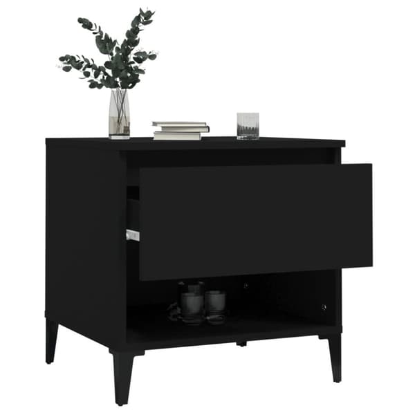 The Living Store sideborde 2 stk. 50x46x50 cm konstrueret træ sort -  Sideborde